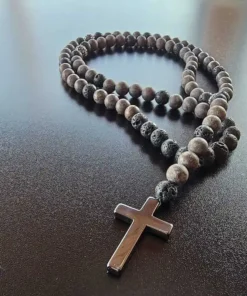 Luxusný pánsky náhrdelník z obsidiánu